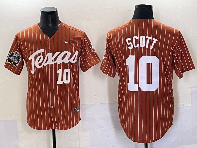 Men Texas Longhorns #10 Scott brown Nike joint Name NCAA 2025 Jersey style 19
